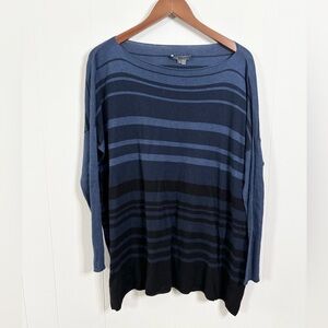 Vince blue boatneck long sleeve knit sweater stripe size SM